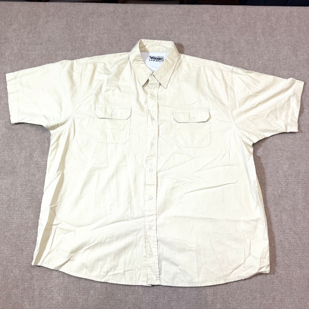 Wrangler Hero Vintage Single Stitch Mens Short Sleeve Button Down Work Shirt 2XL